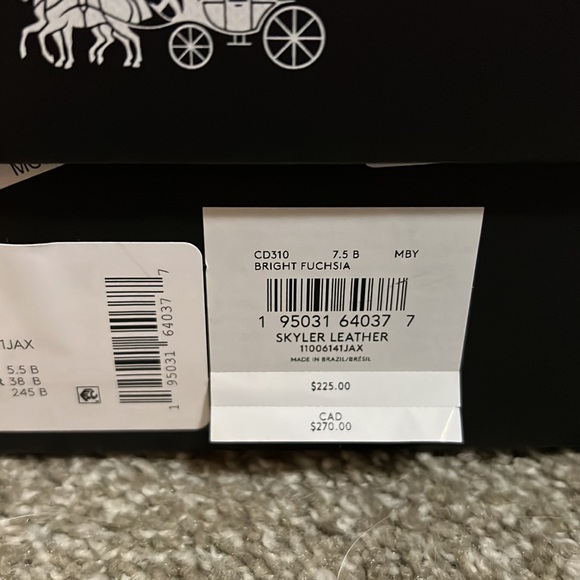 New Coach Skyler Bright Fuchsia Leather Heels - Picture 7 of 9